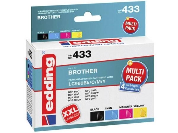 Edding EDD-433, 14 ml, 9 ml, 4 kpl, Monipakkaus