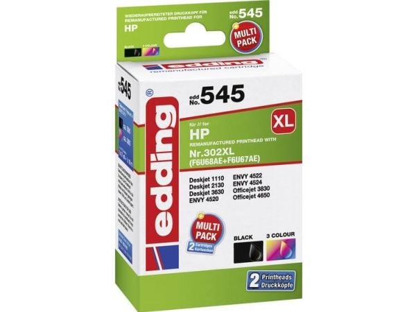 Edding EDD-545, Høyt (XL) utbytte, 21 ml, 16 ml, 590 sider, 2 stykker, Multipakke