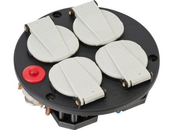 Brennenstuhl 1081080, musta, Punainen, Valkoinen, 4 AC-pistorasia(a), 230 V, 16 A