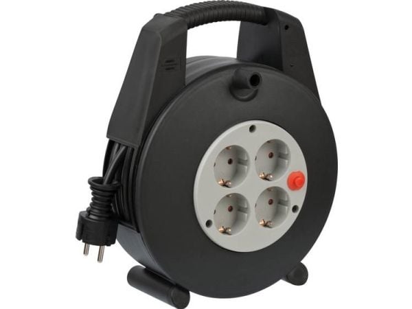 Brennenstuhl Vario Line, 15 m, Muovi, musta, Harmaa, 4 AC-pistorasia(a), musta