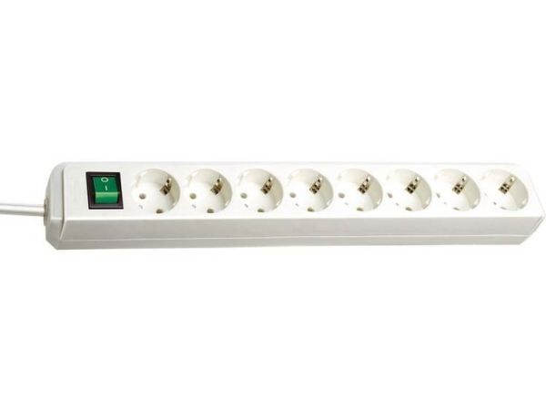 brennenstuhl Eco-Line - pistorasia - lähtöliittimet: 8 - 3 m - valkoinen