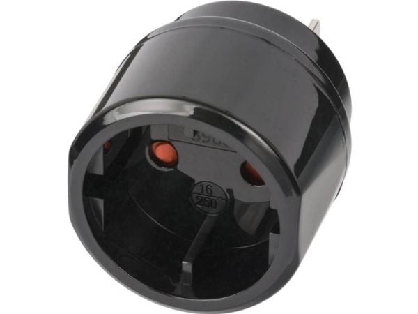 Brennenstuhl 1508450, Tyyppi C (Europistoke), Tyyppi A, 250 V, 16 A, Musta, Kupla