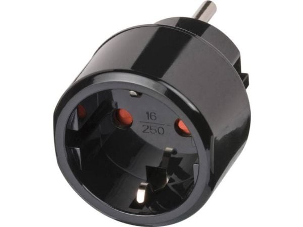 Brennenstuhl Travel Adapter, 250 V, 15 A, Sort