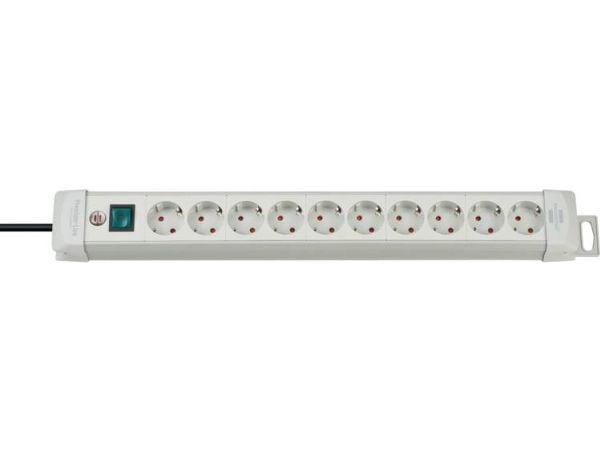 Brennenstuhl 1955500100, 3 m, Harmaa, Muovi, 10 AC-pistorasia(a), 580 mm, Musta