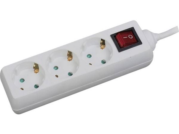 LogiLink LPS206, 1,4 m, Tyyppi F, IP20, Valkoinen, 3 AC-pistorasia(a), 250 V