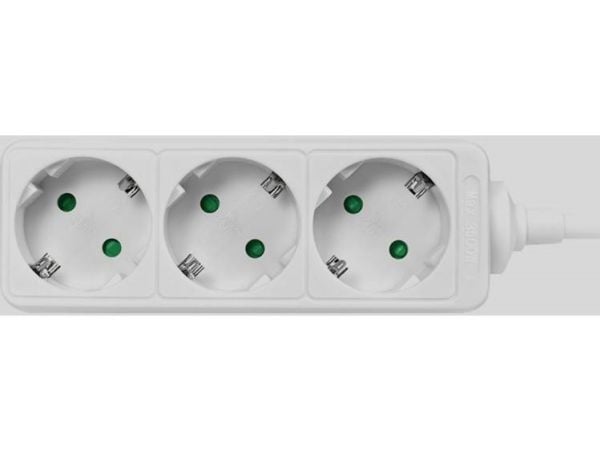 LogiLink LPS205, 1,4 m, Tyyppi F, Valkoinen, TÜV & GS, 3 AC-pistorasia(a), 250 V