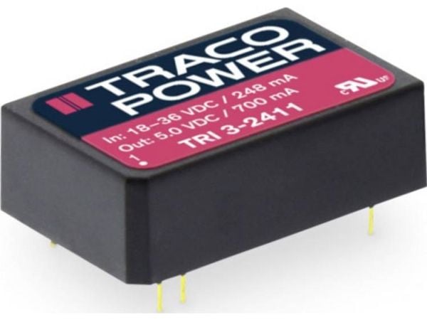 Traco Power TRI 3-0511, 20,3 mm, 12 mm, 31,8 mm, 15,5 g, 3,5 W, 4.5-9 V