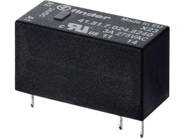 Finder miniatyrrele 24V DC inng. 3A 240V AC utg. SSR for kretskort og sokkel 95.x5.x / 93.x2 (41.81.7.024.8240)