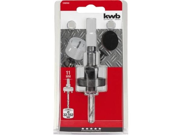 kwb 598900, Drill, Høyrehåndsrotasjon, 3,2 cm, 152 mm, Metall, Tre, Høy-Hastighets Stål (HHS)