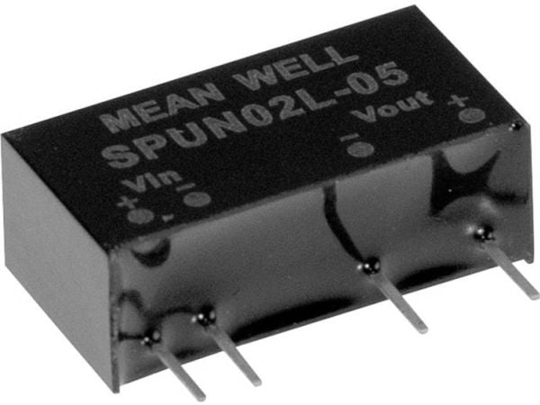 MEAN WELL SPUN02L-15, 4,5 - 5,5 V, 2 W, 15 V, 0,134 A, RoHS, 2100 stk