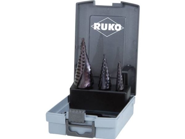RUKO 101026FRO HSS stegbor-set, 3 delar, 3-flatskaft, 1 set