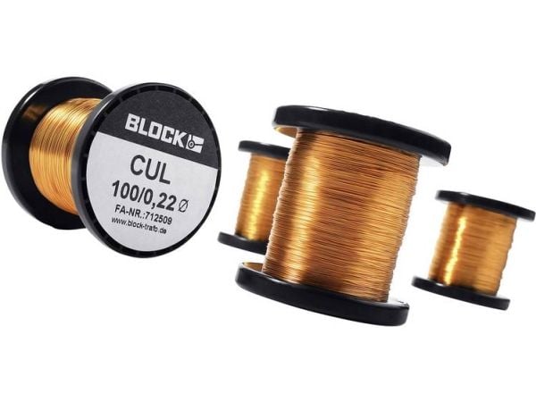 Lackerad koppartråd ytterdiameter (inkl. isolationslack) = 0,08 mm 856 m 0,05 kg