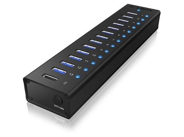 Raidsonic ICY BOX IB-AC6113 - Hub - 13 x SuperSpeed USB 3.0 - Skrivebord (IB-AC6113)