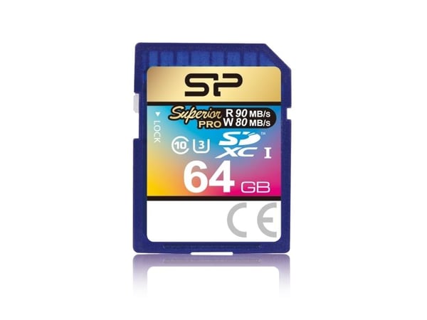 Silicon Power SDXC 64GB, 64 GB, SDXC, 90 MB/s, 45 MB/s, Blå