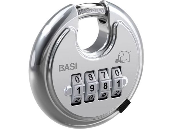 BASI 6100-7050, Tradisjonell, Kombinasjonslås, Sølv, Rustfritt stål, Herdet stål, U-formet
