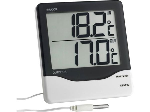 TFA Dostmann kablet termometer svart/hvit (30.1011.K)