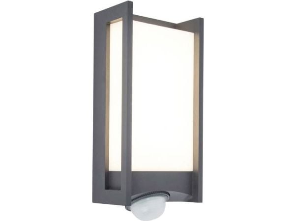 LUTEC QUBO, Utendørs veggbelysning, Grå, Aluminium, Polykarbonat (PC), IP54, Fasade, I