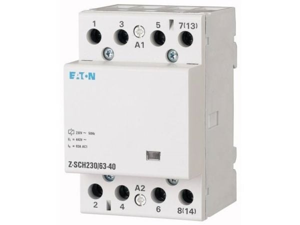 Eaton Z-SCH230/63-04 Installationsskydd Nominell spänning: 230 V, 240 V Brytström (max.): 63 A 4 x brytkontakt 1 st