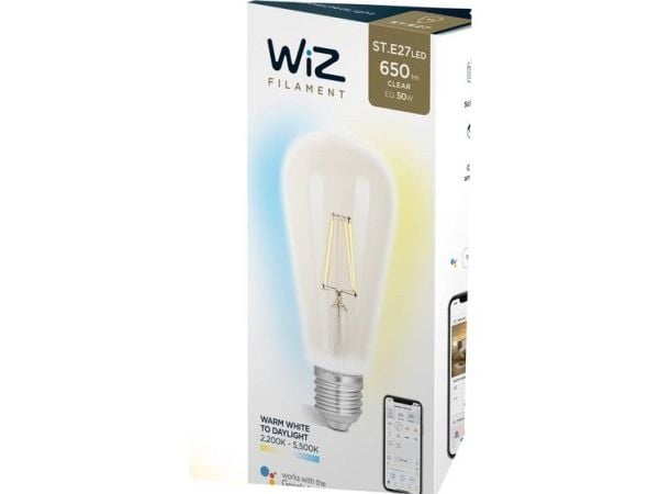 WiZ Wiz G2 Tw+ dimbar St64 E27 klar glasspære 12W hvit
