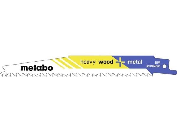 Metabo 628259000, Sabelsagblad, Plast, Tre, Tre med spiker, Bimetall, Blå, Hvit, Gult, 15 cm, 3,2 mm