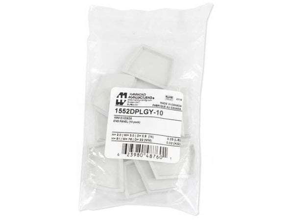 Hammond Electronics 1552DPLGY-10 Slutplatta ABS-plast Grå (L x B x H) 51 x 76 x 23 mm 10 stk