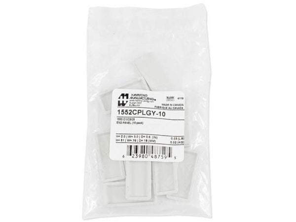 Hammond Electronics 1552CPLGY-10 ABS-muovi Harmaa (L x S x K) 51 x 76 x 16 mm 10 kpl