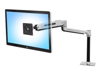 Ergotron LX - Monteringssett (forlengerarm, stang, VESA-adapter, sitte-stå-arm, bordklemmefot, maljemonteringsfot) - for LCD-skjerm - aluminium - p...