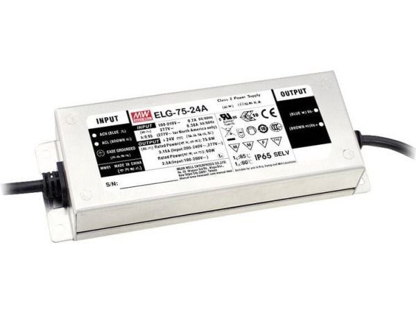 MEAN WELL ELG-75-48DA-3Y, 75 W, IP20, 100 - 305 V, 48 V, 63 mm, 180 mm