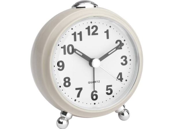 TFA-Dostmann 60.1030.09, Quartz vekkerklokke, Rund, Beige, Plast, Analog, Batteri
