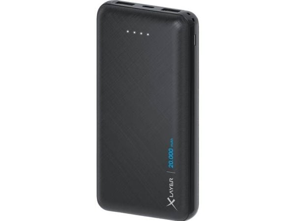 XLayer 217283, Svart, Mobiltelefon/smarttelefon, Nettbrett, Lithium Polymer (LiPo), 20000 mAh, USB, 5 V