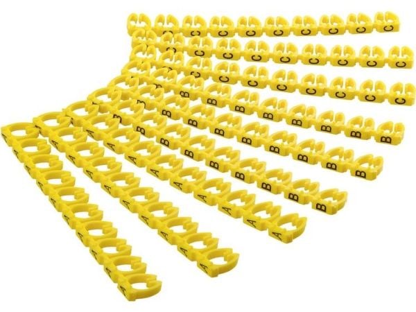 Goobay 72518, Keltainen, PVC-muovi, 90 kpl, Musta, 5,6 - 7,4 mm², 5,6 - 7,4 mm