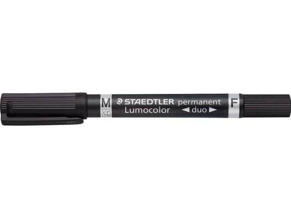 STAEDTLER Lumocolor perm kaksikärkinen tussi musta 10 kpl