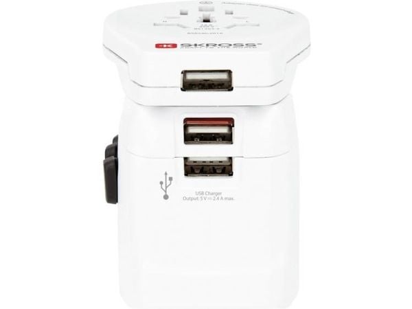 Skross PRO Light 3x USB, Universal, Universal, Typ A, Typ B, Typ C (eurostik), Typ E (FR), Typ F, Typ G (UK), Typ I (AU), Typ J (CH),..., Typ B,Typ...