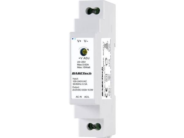 BASETech PSDS-15-24-2, PS-transformator, Hvit, Overbelastning, Plast, 100 - 240 V, 50 - 60 Hz