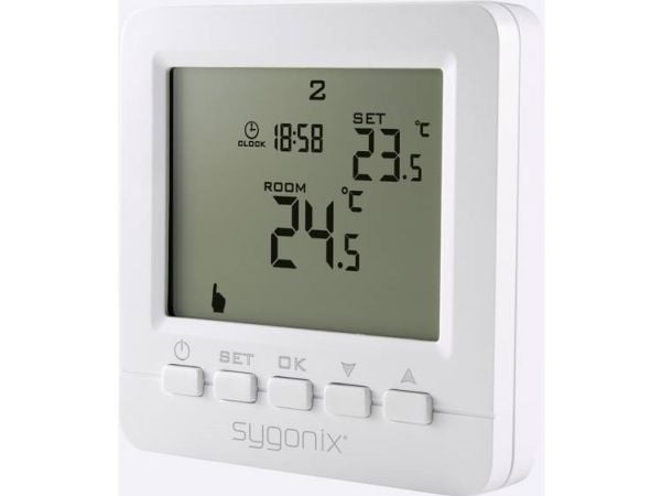 Sygonix romtermostat innfelt ukeprogram 5 til 35 °C (SY-4500818)