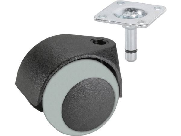 Dörner + Helmer 761101, Svart, Grå, Parkett, 30 kg, Termoplastisk elastomer (TPE), Plast, Hylselager