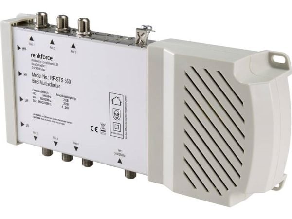 Renkforce RF-STS-360 SAT multibryter | innganger (Multibryter): 5 (4 SAT/1 terrestrisk) | antall deltakere: 6 | kompatibel med Quad-LNB (RF-4510558)