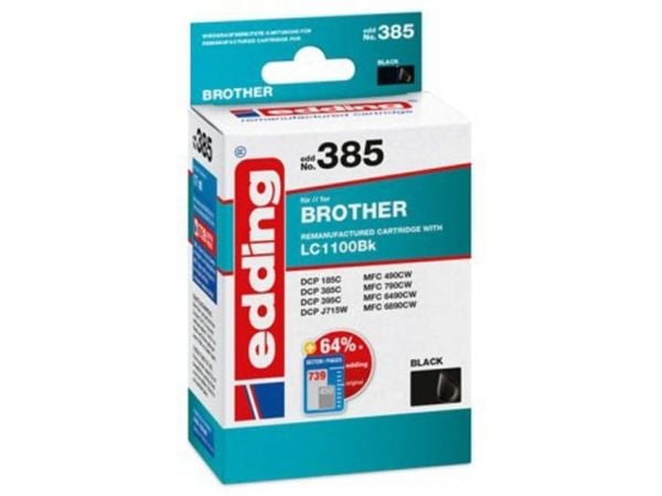 Edding EDD-385, Sort, 12 ml, 1 stykker, 590 sider, Enkeltpakke