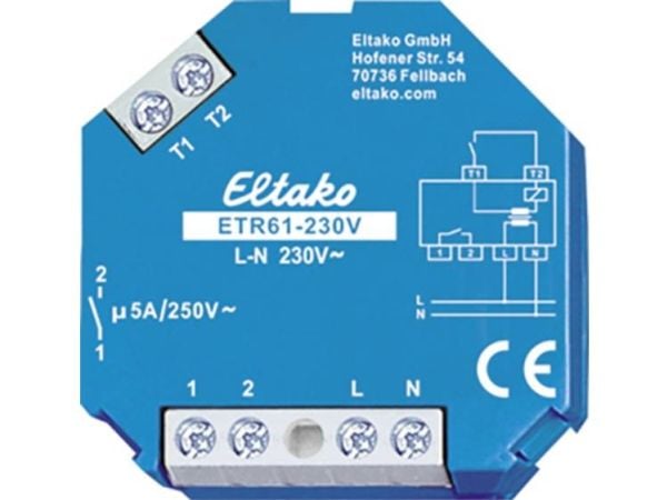 Eltako ETR61-230V, Persienne-aktuator, Blå, Hvit, 230 V, 5 A
