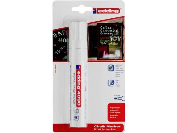 Edding 4090, Valkoinen, Taltta, Hajuton, 1 kpl