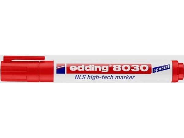 Edding 8030 NLS High-Tech, Pyöreä pää, Punainen, Muovi, 1,5 mm, 3 mm, Metalli