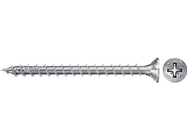 Fischer 670183, Skru, Metall, Tre, Generell nytte, Full tråd, Flathode