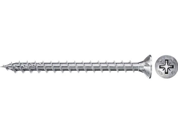 Fischer 670192, Skru, Metall, Tre, Generell nytte, Full tråd, Flathode