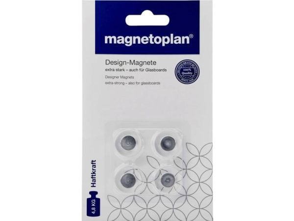 magnetoplan neodymmagneter Design, diameter: 20 mm med transparent håndtak i polert akryl - 1 stk (1681020)