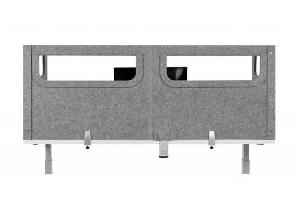 BakkerElkhuizen BE Safety Screen U, Lysegrå, PET-filt, Aluminium, Grå, 1 stykker, 1600 mm