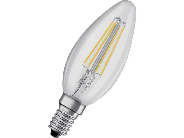OSRAM LED STAR+ - LED-filamentlyspære - form: B35 - klar finish - E14 - 4 W (ekvivalent 40 W) - klasse E - varmt hvitt lys - 2700 K