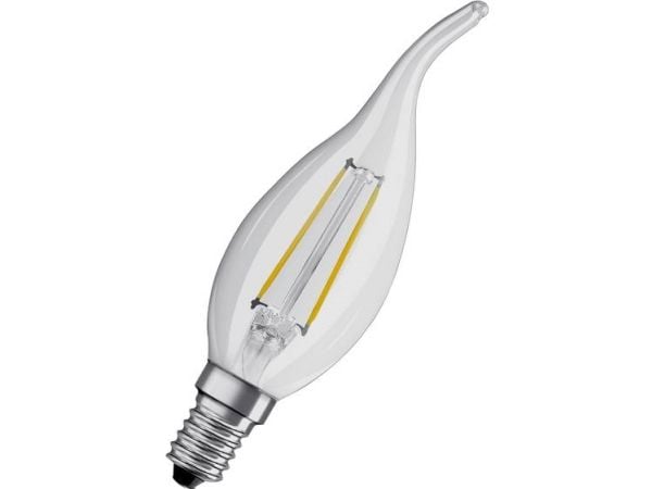 OSRAM LED SUPERSTAR - LED-filamentlyspære - form: BA35 - klar finish - E14 - 4 W (ekvivalent 40 W) - klasse E - varmt hvitt lys - 2700 K