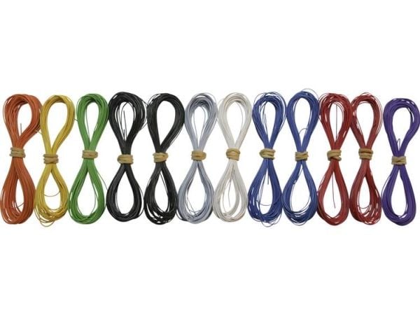 TAMS Elektronik 73-09100-12 modellbanelydetråd - 1 x 0,04 mm² - flerfarget