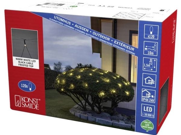 Konstsmide 3788-100 Valoverkko Ulkopuolella virtalähteen kautta Lamppujen lukumäärä 120 LED (RGB) Valaistu Pituus: 1,5 m
