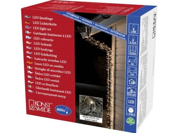 Konstsmide 3647-110, Girlang, Plast, Svart, 5,593 m